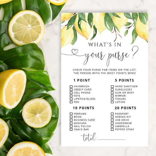 Waterverf Lemon Wat zit er in je Purse Game
