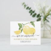 Waterverf Lemon We hebben adreswijziging verplaats Aankondigingskaart (Staand voorkant)