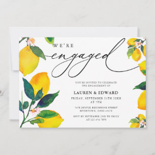 Waterverf Lemon We zijn een Engaged Party Kaart
