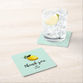Waterverf Lemon Wedding Custom Favors Kartonnen Onderzetters (Insitu)