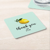 Waterverf Lemon Wedding Custom Favors Kartonnen Onderzetters (Schuin)