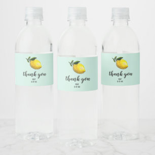 Waterverf Lemon Wedding Custom Favors Waterfles Etiket