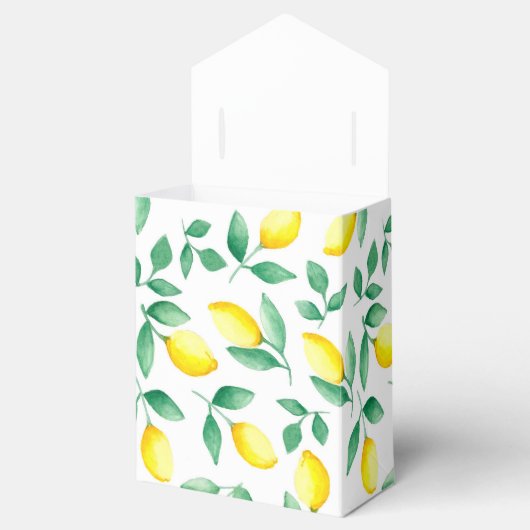 Waterverf Lemon Wedding Favor Box Bedankdoosjes (Geopend)