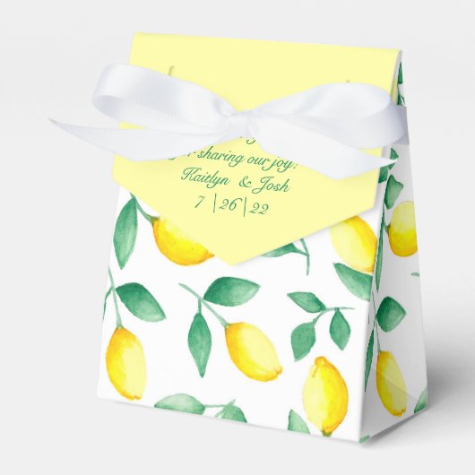 Waterverf Lemon Wedding Favor Box Bedankdoosjes (Voorkant Zijde)
