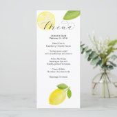 Waterverf Lemon Wedding Menu (Staand voorkant)