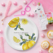 Waterverf Lemon Wedding Papieren Bordje (Feest)