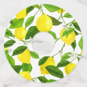 Waterverf Lemon Wijnglaslabel (Voorkant)