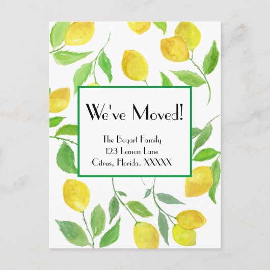 Waterverf Lemon-wijnstokken die we hebben verplaat Briefkaart (Voorkant)