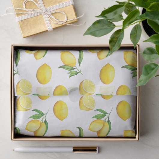 Waterverf Lemon Wrapping Paper Tissuepapier (Geschenk)