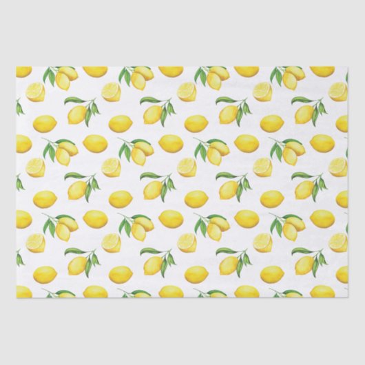 Waterverf Lemon Wrapping Paper Tissuepapier (Voorkant)
