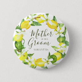 Waterverf Lemon Wreath Moeder van de Groom Shower Ronde Button 5,7 Cm