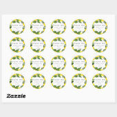 Waterverf Lemon Wreath Vrijgezellenfeest Hartelijk Ronde Sticker (Vel)