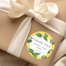 Waterverf Lemon Wreath Vrijgezellenfeest Hartelijk Ronde Sticker