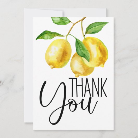 Waterverf Lemon Yellow Hartelijk dank Bedankkaart (Voorkant)
