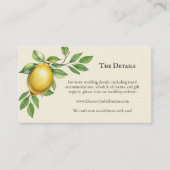 Waterverf Lemon Yellow Rustic Wedding QR-code Informatiekaartje (Voorkant)