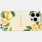 Waterverf Lemon Yellow Stripes Persoonlijke naam Case-Mate iPhone Case (Achterkant (horizontaal))