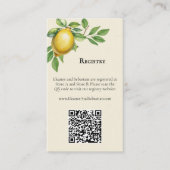 Waterverf Lemon Yellow Wedding Registry QR-code Informatiekaartje (Voorkant)