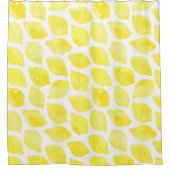 Waterverf Lemon Yellow White Summer Pattern Douchegordijn (Voorkant)
