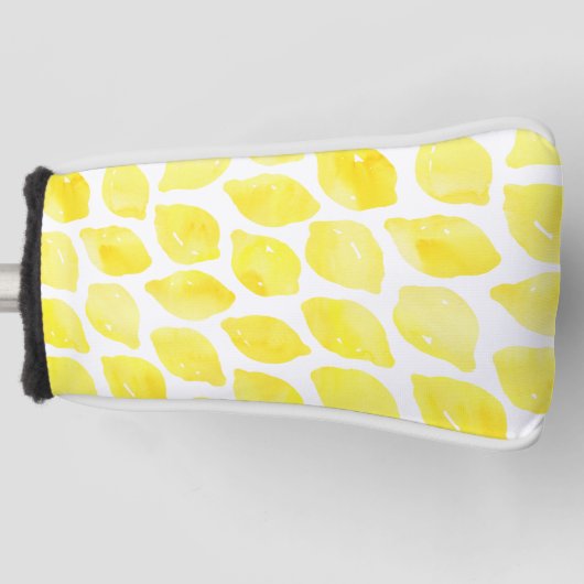 Waterverf Lemon Yellow White Summer Pattern Golfheadcover (Voorkant)