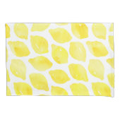 Waterverf Lemon Yellow White Summer Pattern Kussensloop (Voorkant)