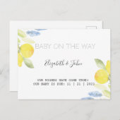 Waterverf Lemons Aankondigingskaart (Voorkant / Achterkant)