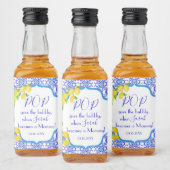 Waterverf Lemons Amalfi Baby shower Pop Bubble Likeurfles Etiket (Flessen)