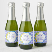 Waterverf Lemons Amalfi Baby shower Pop Sparkling Wijnetiket (Flessen)