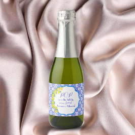 Waterverf Lemons Amalfi Baby shower Pop Sparkling Wijnetiket