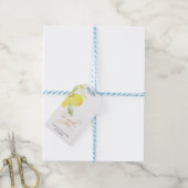 Waterverf Lemons Baby shower Cadeaulabel (Met Touw)