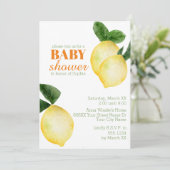 Waterverf Lemons Baby shower Kaart (Staand voorkant)