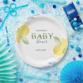 Waterverf Lemons Baby shower Papieren Bordje (Feest)