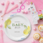 Waterverf Lemons Baby shower Papieren Bordje (Feest)