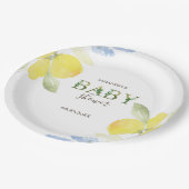Waterverf Lemons Baby shower Papieren Bordje (Gekanteld)