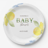 Waterverf Lemons Baby shower Papieren Bordje (Voorkant)