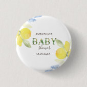 Waterverf Lemons Baby shower Ronde Button 3,2 Cm (Voorkant)