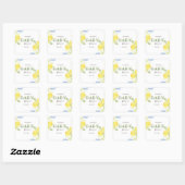 Waterverf Lemons Baby shower Vierkante Sticker (Vel)