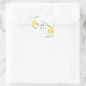 Waterverf Lemons Baby shower Vierkante Sticker (Tas)