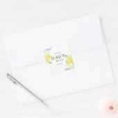 Waterverf Lemons Baby shower Vierkante Sticker (Envelop)