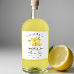 Waterverf Lemons Bedankt Limoncello Bottle Labels Likeurfles Etiket<br><div class="desc">Elegant Waterverf Lemons Greenery Homemade Limoncello Wedding Bedankt voor de labels op de fles</div>