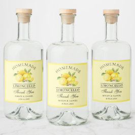 Waterverf Lemons Bedankt Limoncello Yellow Likeurfles Etiket