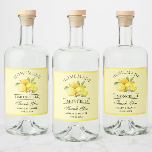 Waterverf Lemons Bedankt Limoncello Yellow Likeurfles Etiket (Flessen)