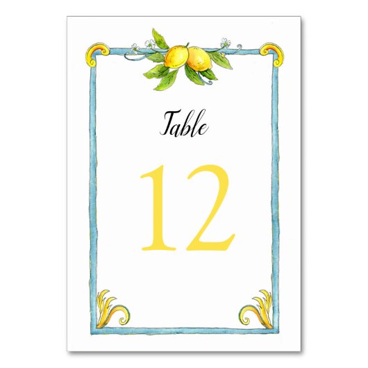 Waterverf  Lemons Bindingnummers Kaart (Voorkant)
