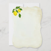 Waterverf Lemons Blossom en Greenery Wedding Kaart (Achterkant)