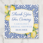 Waterverf Lemons Blue Amalfi Tegels Dank u Bedankjes Labels (Voorkant)