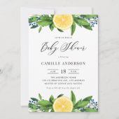 Waterverf Lemons Blue Berries Summer Baby shower Kaart (Voorkant)