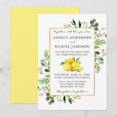 Waterverf Lemons Botanical Greenery Wedding Kaart (Voorkant / Achterkant)