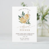 Waterverf Lemons Botanische repetitie Diner Kaart (Staand voorkant)