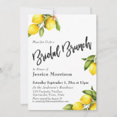 Waterverf Lemons Bridal Brunch Typografie Kaart (Voorkant)