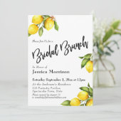Waterverf Lemons Bridal Brunch Typografie Kaart (Staand voorkant)