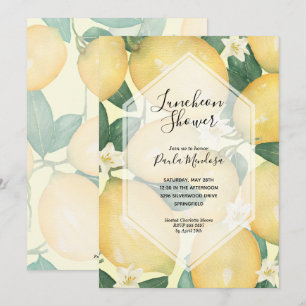 Waterverf Lemons Bridal Shower Invitations